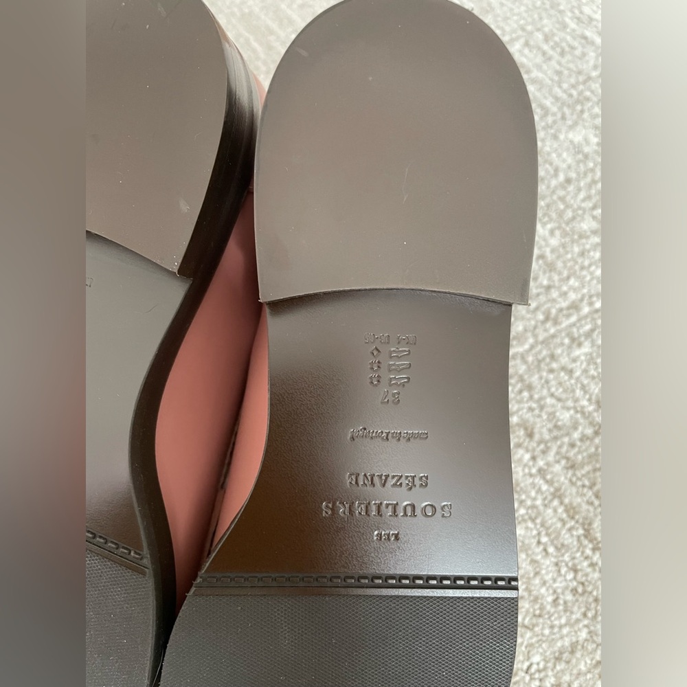 Sézane Andrea Loafers Blush Pink Leather 37 (Like New) - Picture 6 of 10
